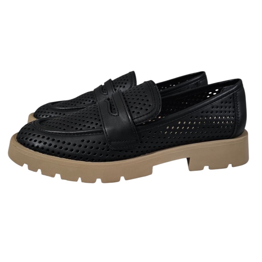 Dolce Vita Malila Penny Loafer Lug Sole‎ Black Leather Size 9